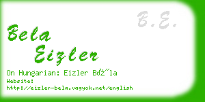 bela eizler business card